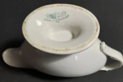 Saucière blanche terre de fer Creil et Montereau fin XIXème