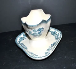 Saucière Choisy Le Roi décor fleuri roses bleu vert Hippolyte Boulenger 1900