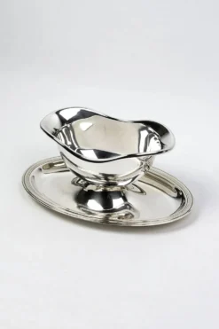 Saucière Christofle en métal argenté – dans le goût du modèle Vendôme Filet
