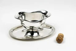 Saucière Christofle en métal argenté – dans le goût du modèle Vendôme Filet
