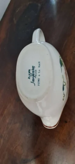 Saucière Digoin Sarreguemines décor peint à la main de gibier d'eau