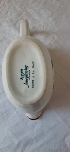 Saucière Digoin Sarreguemines décor peint à la main de gibier d'eau