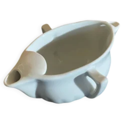 Saucière Double Ancienne PILLIVUYT Gras & Maigre Porcelaine Blanche #D