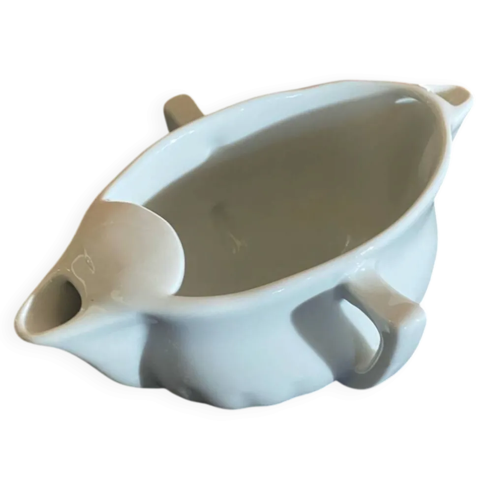 Saucière Double Ancienne PILLIVUYT Gras & Maigre Porcelaine Blanche #D
