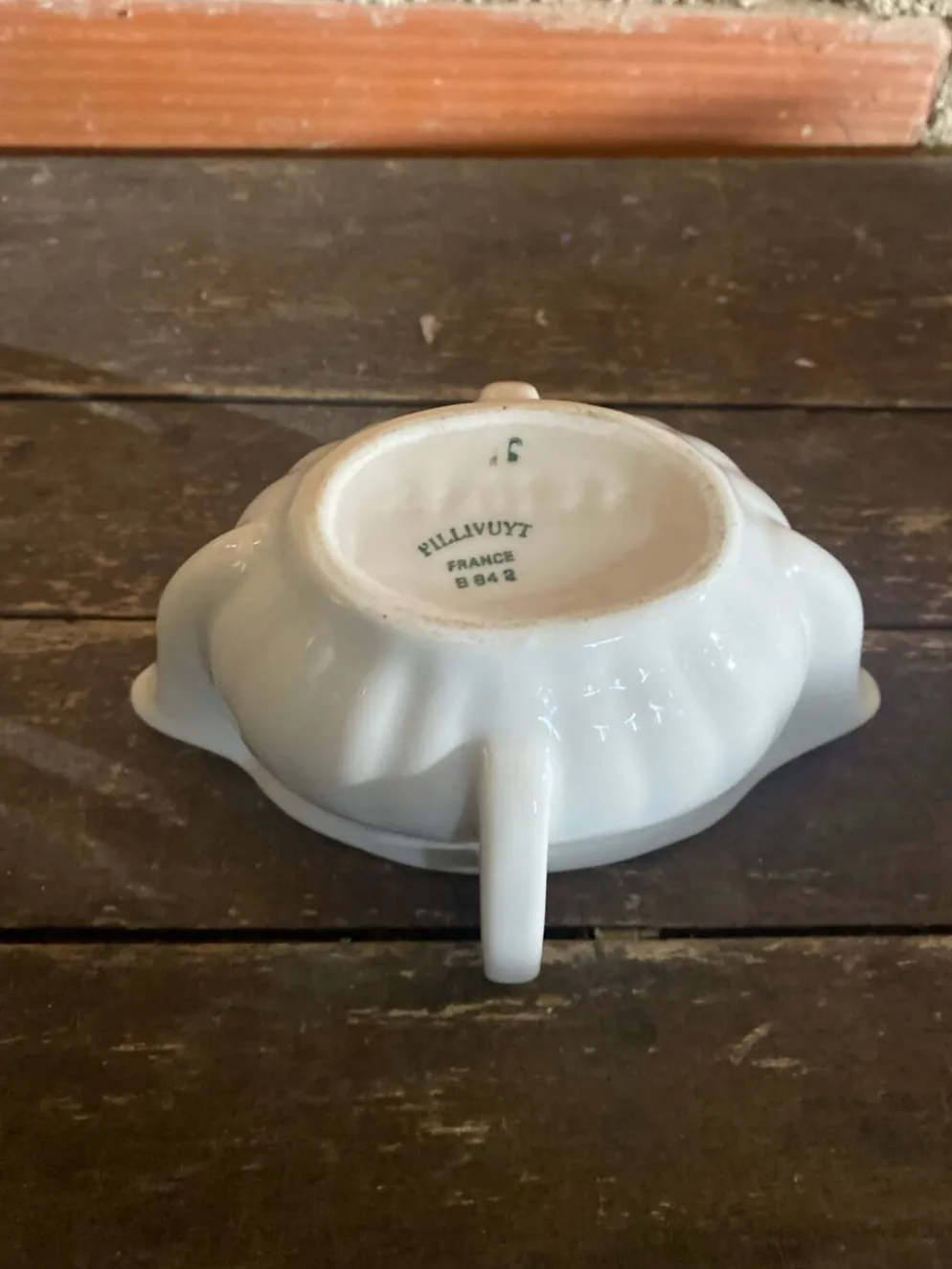 Saucière Double Ancienne PILLIVUYT Gras & Maigre Porcelaine Blanche #D