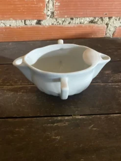 Saucière Double Ancienne PILLIVUYT Gras & Maigre Porcelaine Blanche #D
