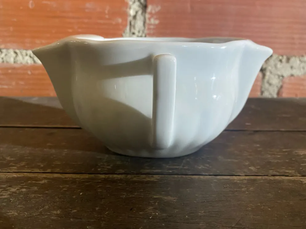 Saucière Double Ancienne PILLIVUYT Gras & Maigre Porcelaine Blanche #D