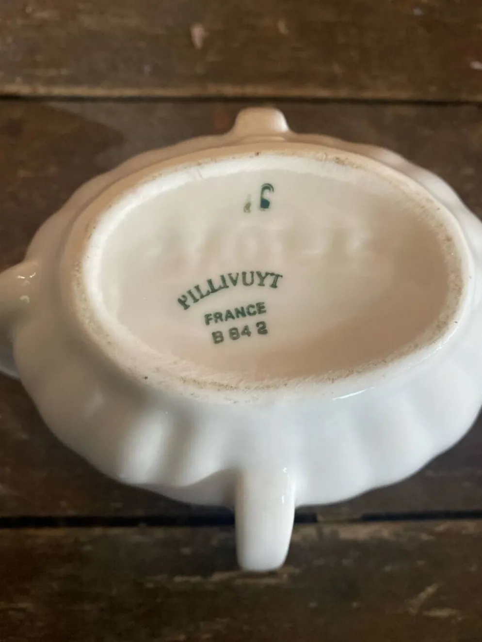 Saucière Double Ancienne PILLIVUYT Gras & Maigre Porcelaine Blanche #D