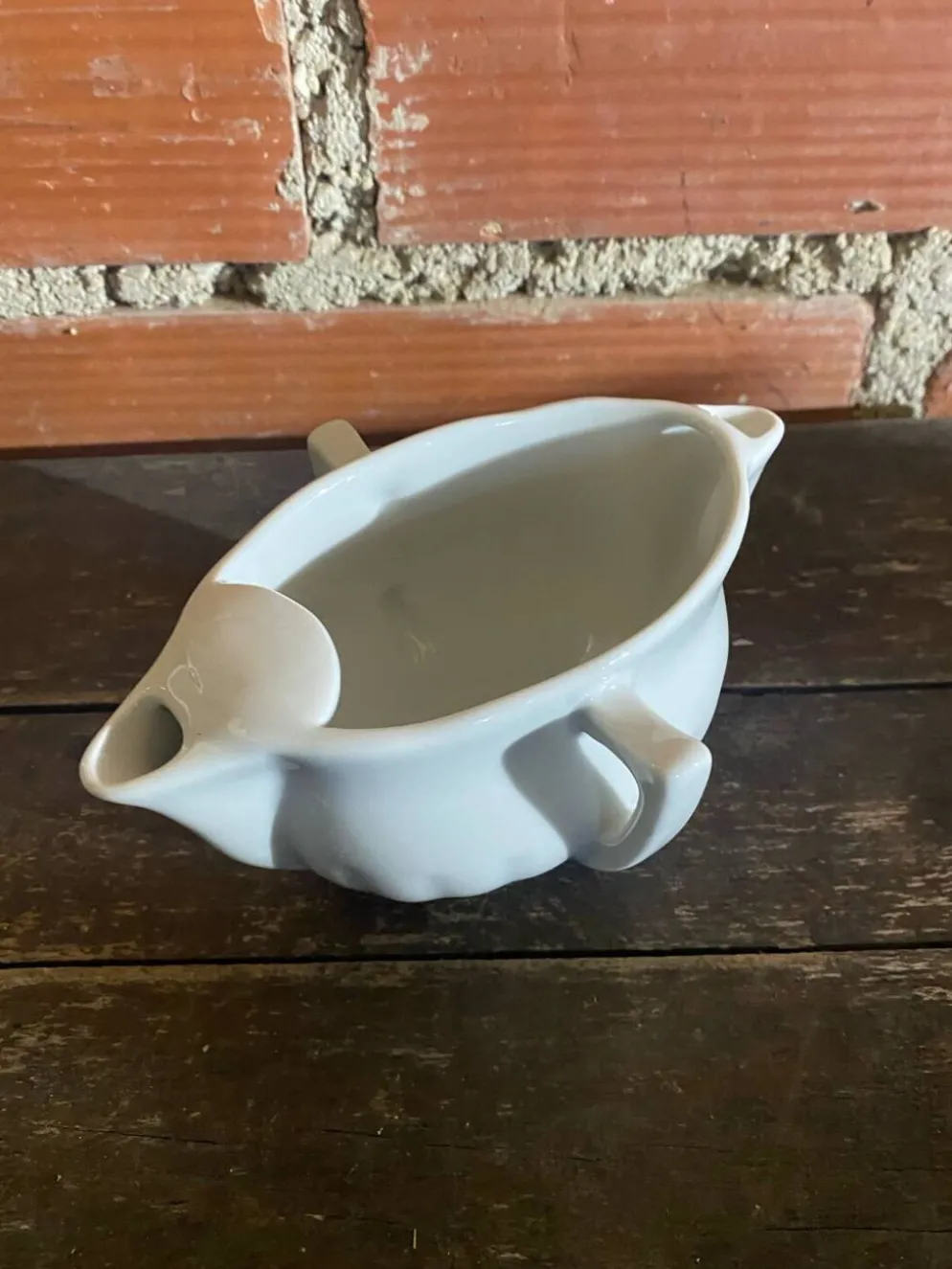 Saucière Double Ancienne PILLIVUYT Gras & Maigre Porcelaine Blanche #D