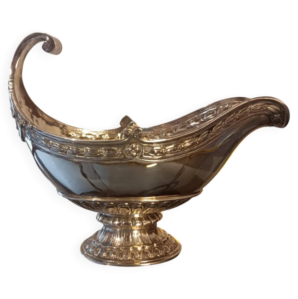 Saucière en argent massif 800, style Louis XVI, Hanau vers 1900