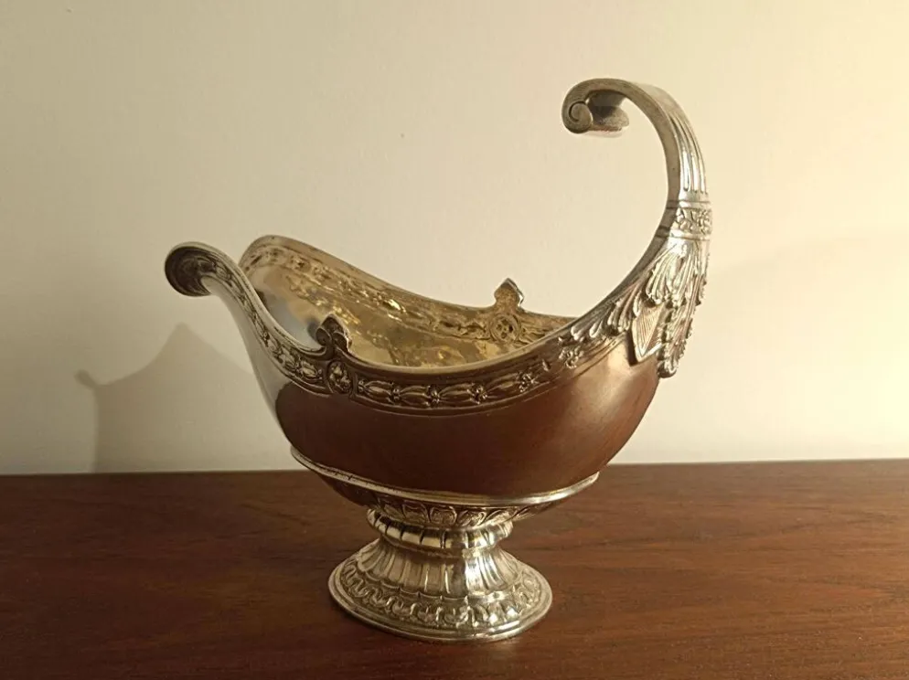 Saucière en argent massif 800, style Louis XVI, Hanau vers 1900