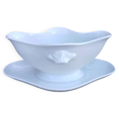 Saucière en faïence blanche