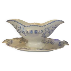 Saucière en faïence modèle Mozart estampillée Sarreguemines