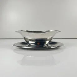 Saucière en métal style empire, couleur argenté