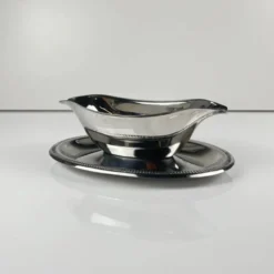 Saucière en métal style empire, couleur argenté