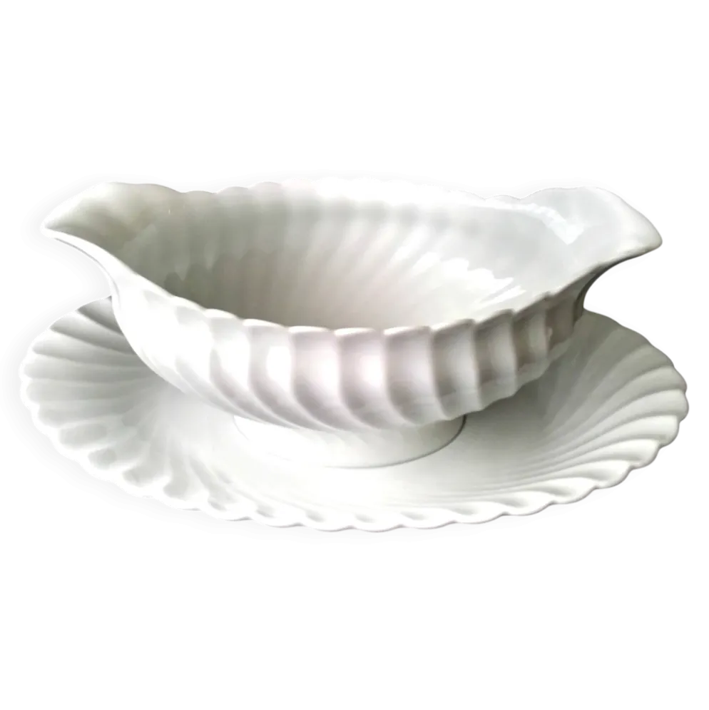 Saucière en porcelaine de Limoges Haviland Modèle "Torse "