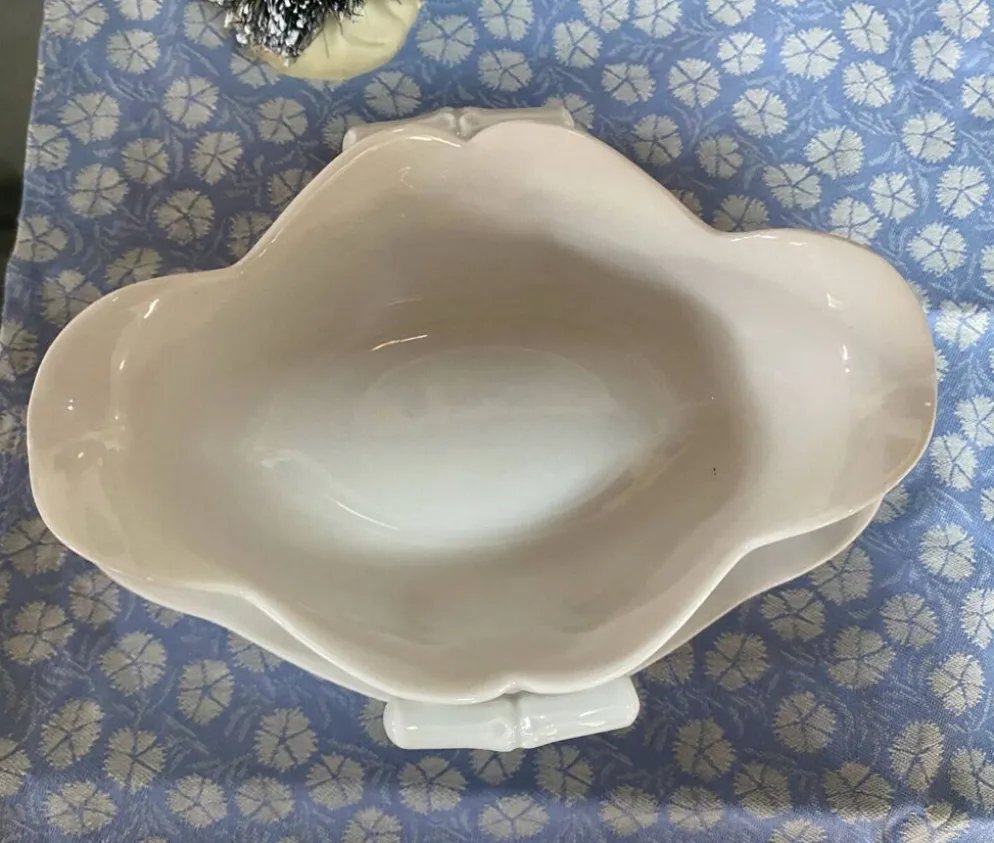 Saucière en porcelaine motif bambou ancienne