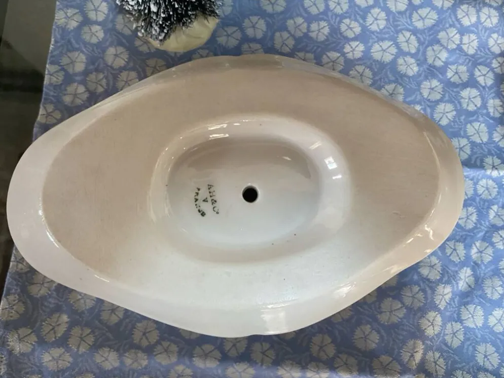 Saucière en porcelaine motif bambou ancienne
