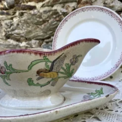 Saucière en terer de fer polychrome 