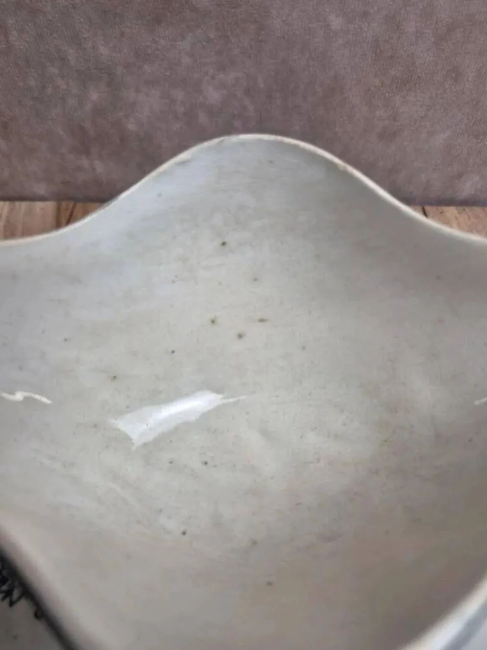 Saucière en terre de fer Saint-Amandinoise modèle Margot – décor bleu ancien