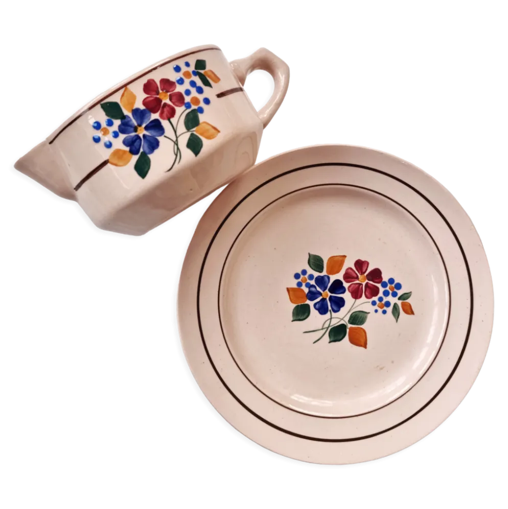 Saucière et son assiette Sté L'Amandinoise St Amand Lys