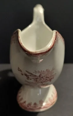 Saucière faïence décor rose marque V en creux XIXème