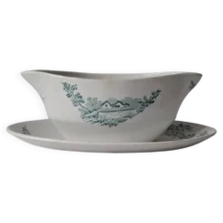 Saucière faïencerie de Pexonne. Modèle Champêtre Terre de fer
