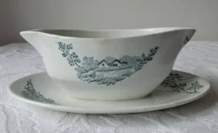 Saucière faïencerie de Pexonne. Modèle Champêtre Terre de fer