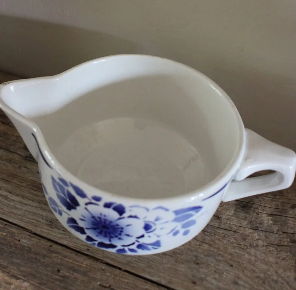 Saucière Fleur bleu Art Deco Saint Amand