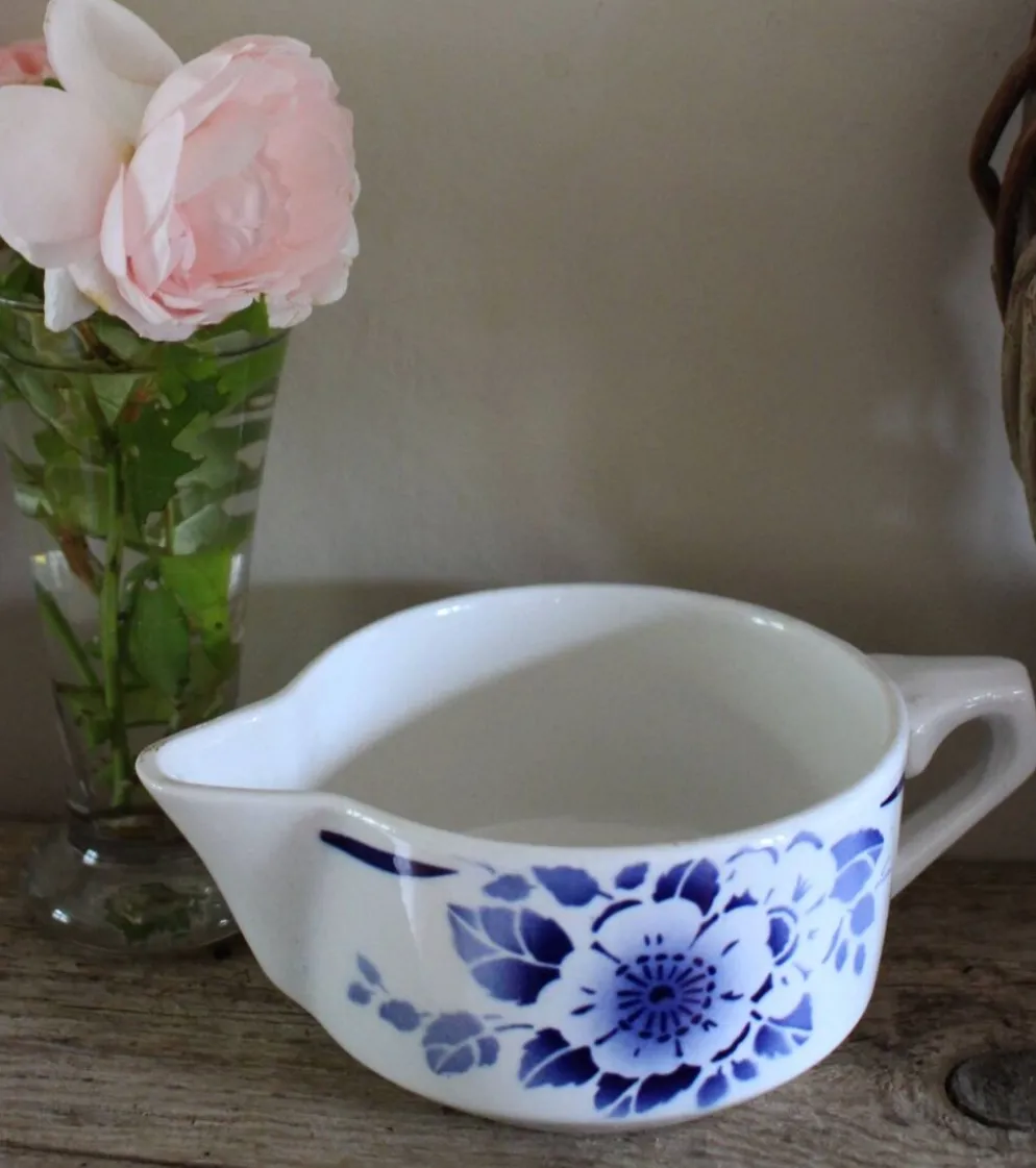 Saucière Fleur bleu Art Deco Saint Amand