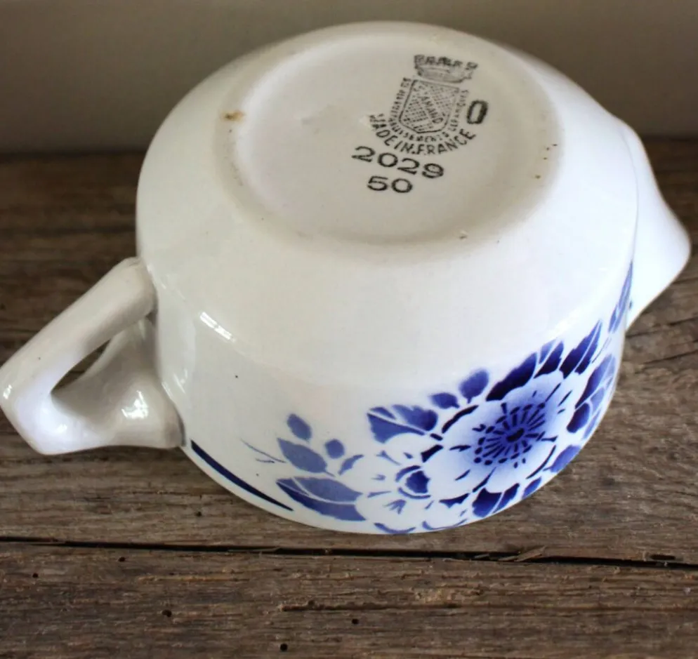 Saucière Fleur bleu Art Deco Saint Amand