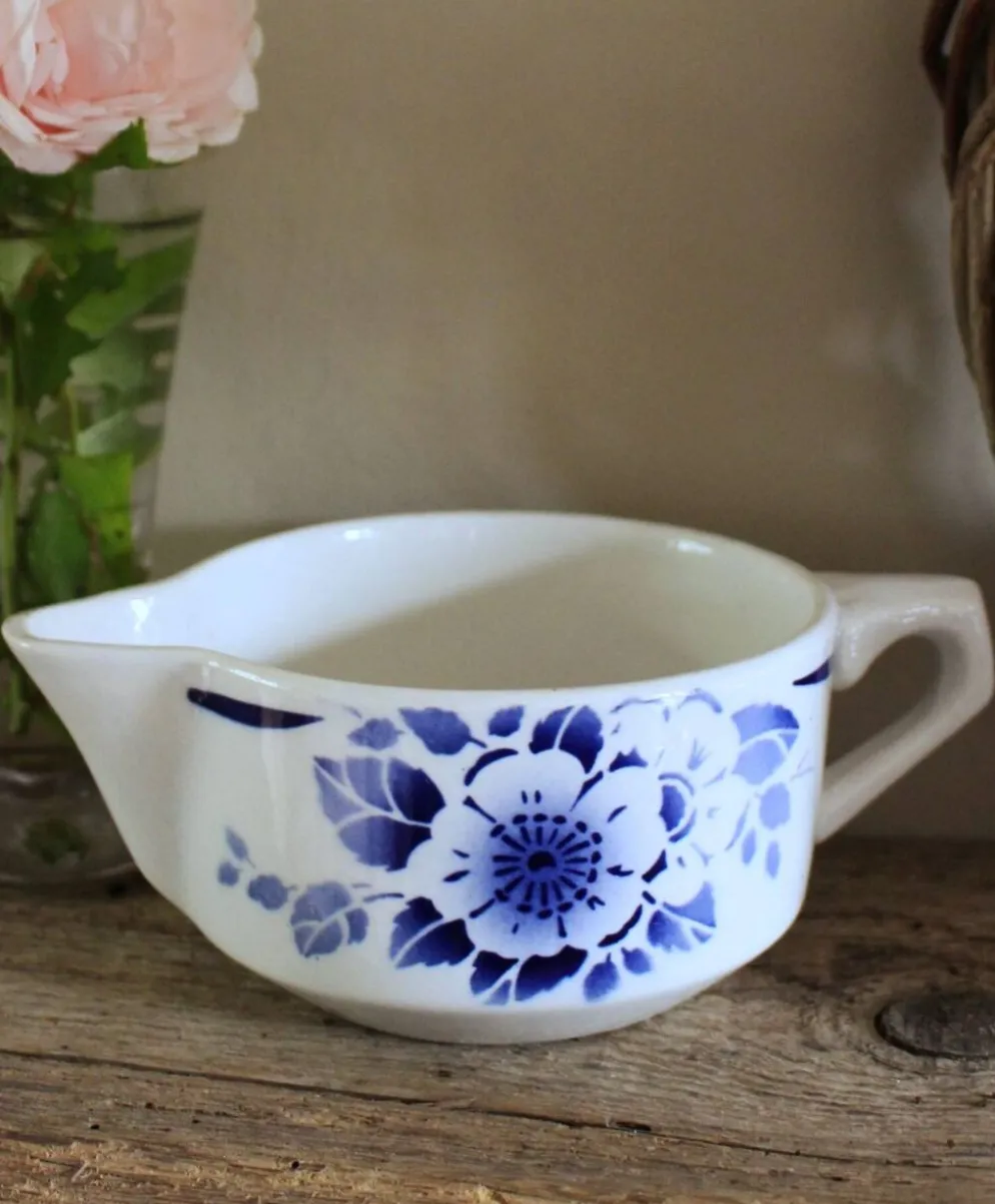 Saucière Fleur bleu Art Deco Saint Amand
