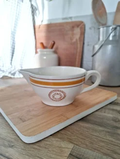 Saucière Gien marron et orange modèle Ladon