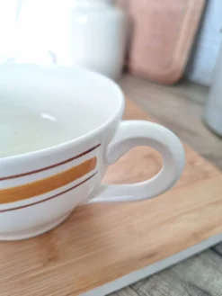 Saucière Gien marron et orange modèle Ladon