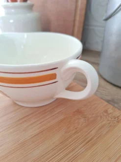 Saucière Gien marron et orange modèle Ladon