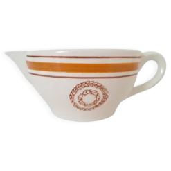 Saucière Gien marron et orange modèle Ladon