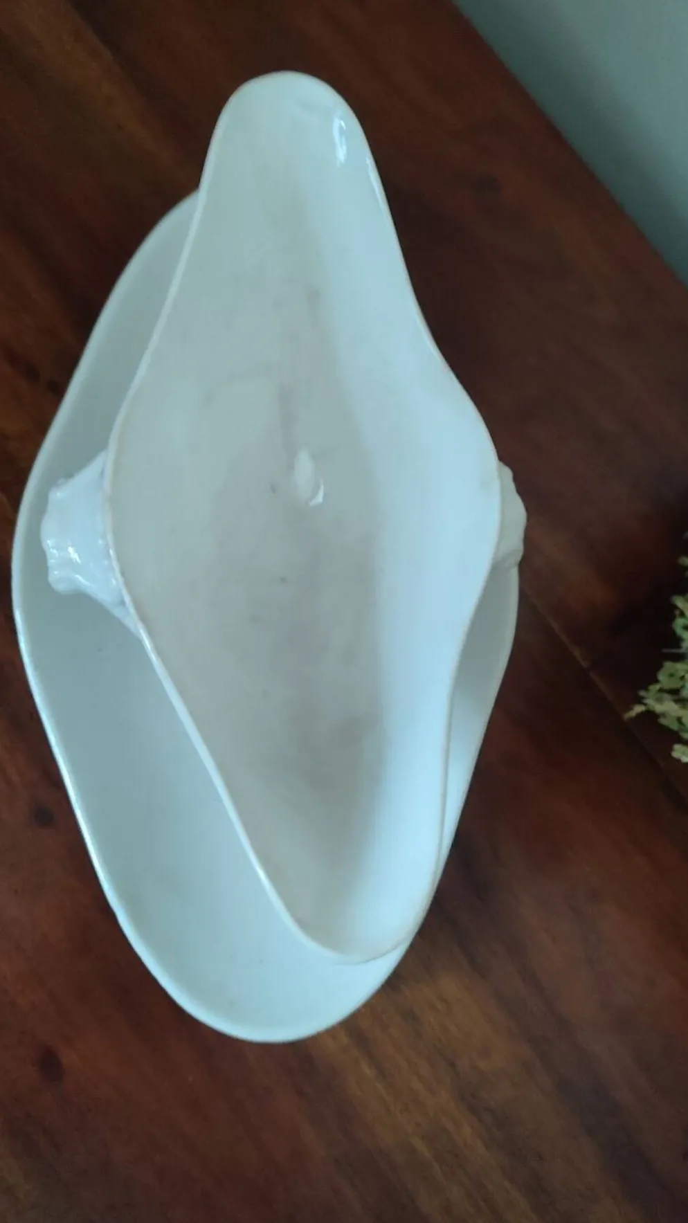 Saucière Gien porcelaine blanche opaque