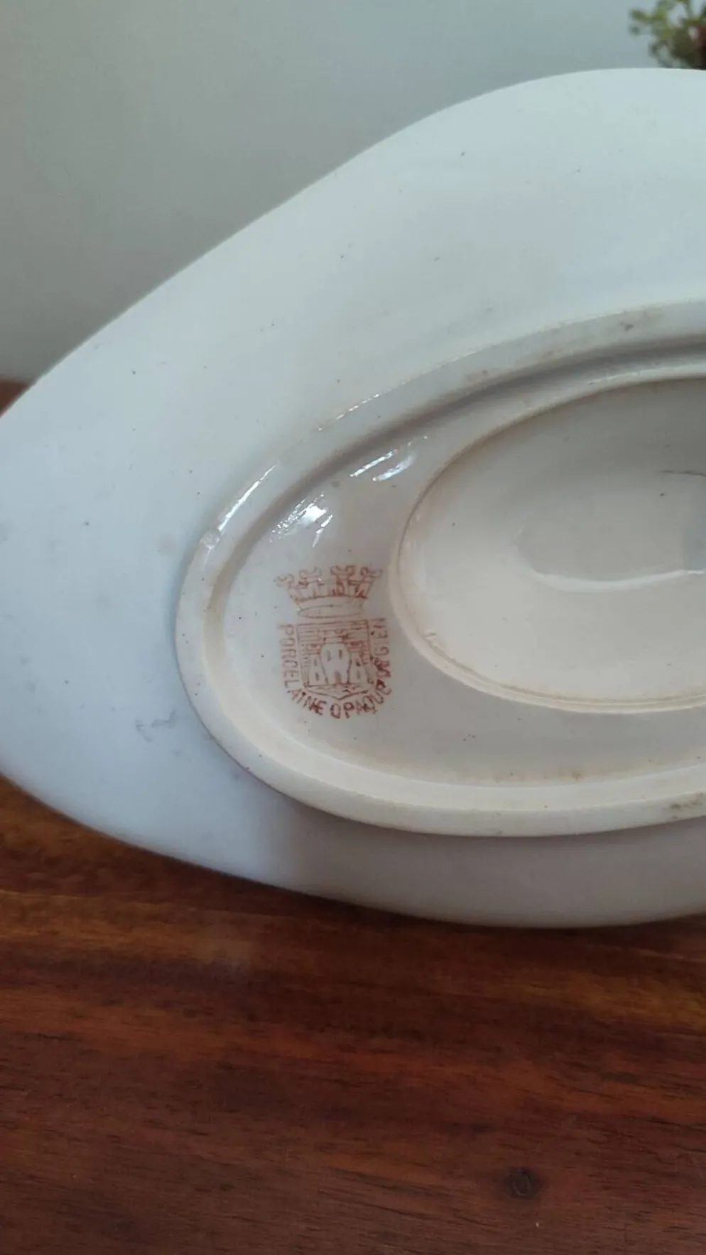 Saucière Gien porcelaine blanche opaque