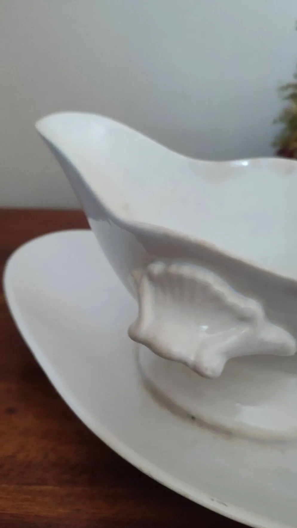 Saucière Gien porcelaine blanche opaque