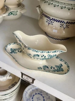 Saucière Longwy en terre de fer bleue, service