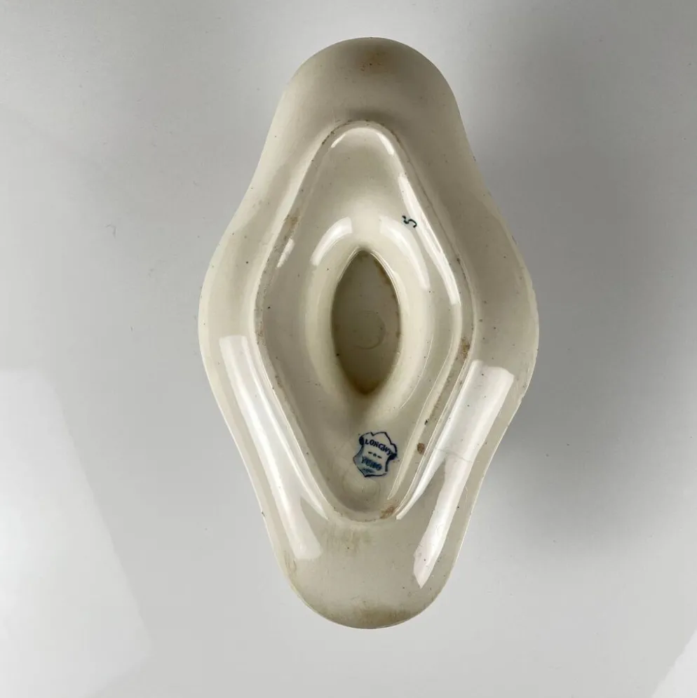 Saucière Longwy fin XIXe "Ycho" , terre de fer bleu