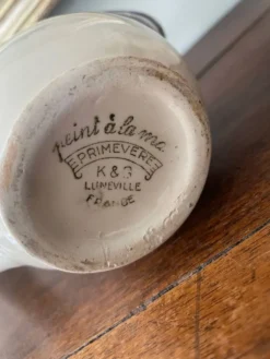 saucière Lunéville K & G "primevère" peinte à la main