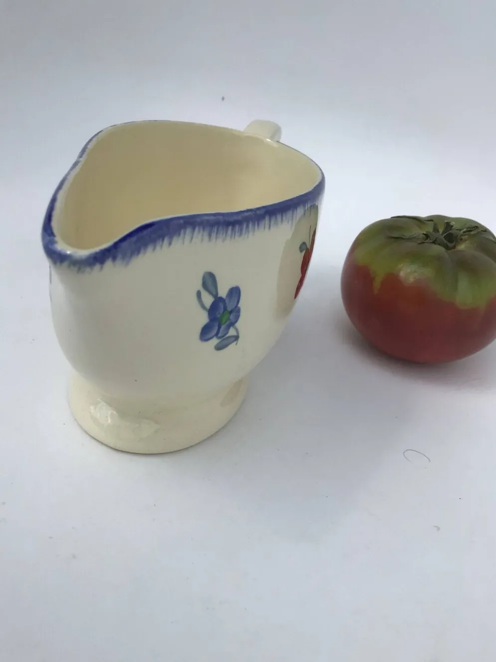 Saucière Mary Lou Digoin Sarreguemines bord bleu