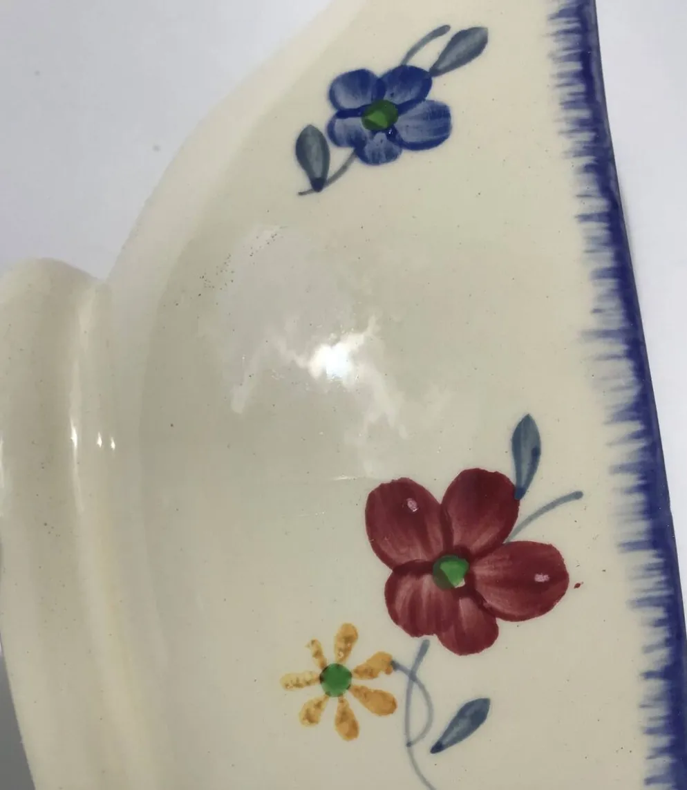 Saucière Mary Lou Digoin Sarreguemines bord bleu