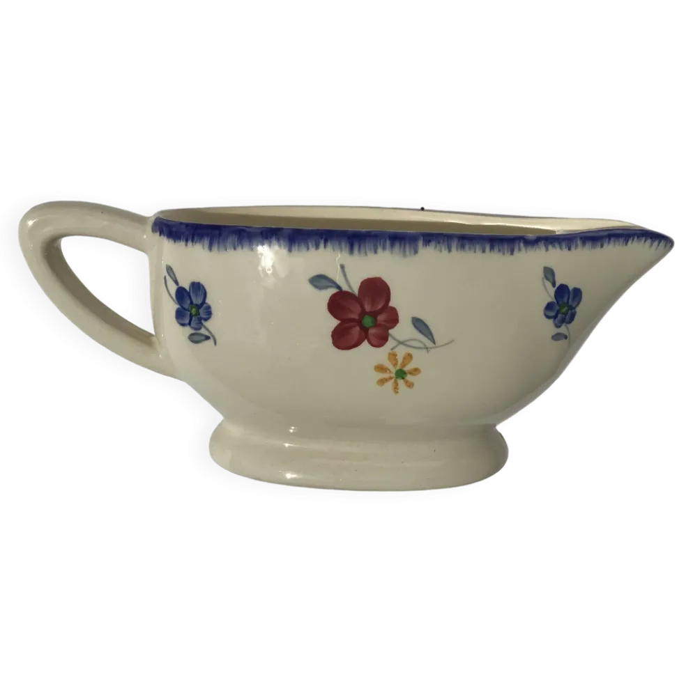 Saucière Mary Lou Digoin Sarreguemines bord bleu