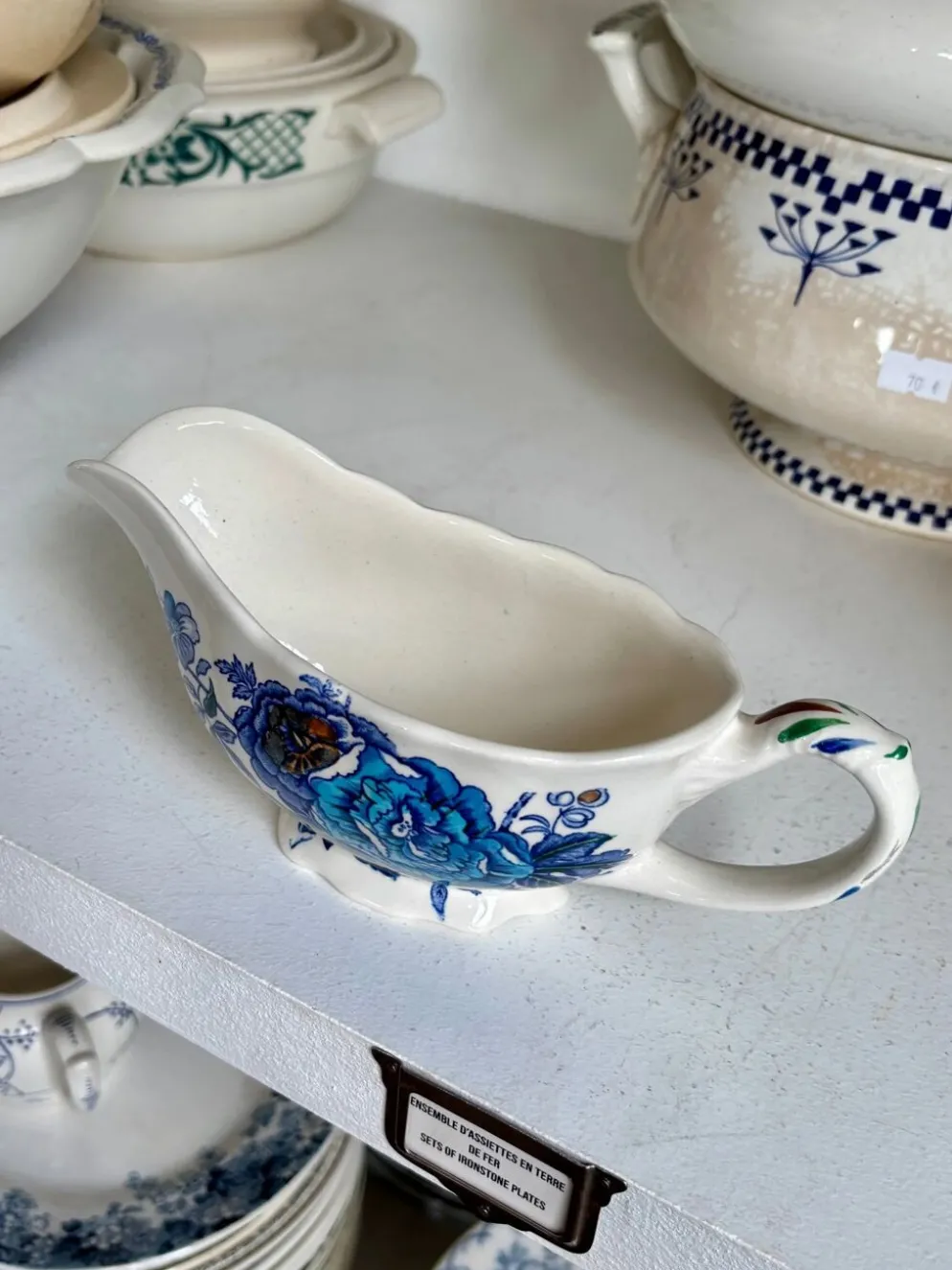 Saucière Mason's en terre de fer polychrome, service "Belvedere" - début XXème siècle