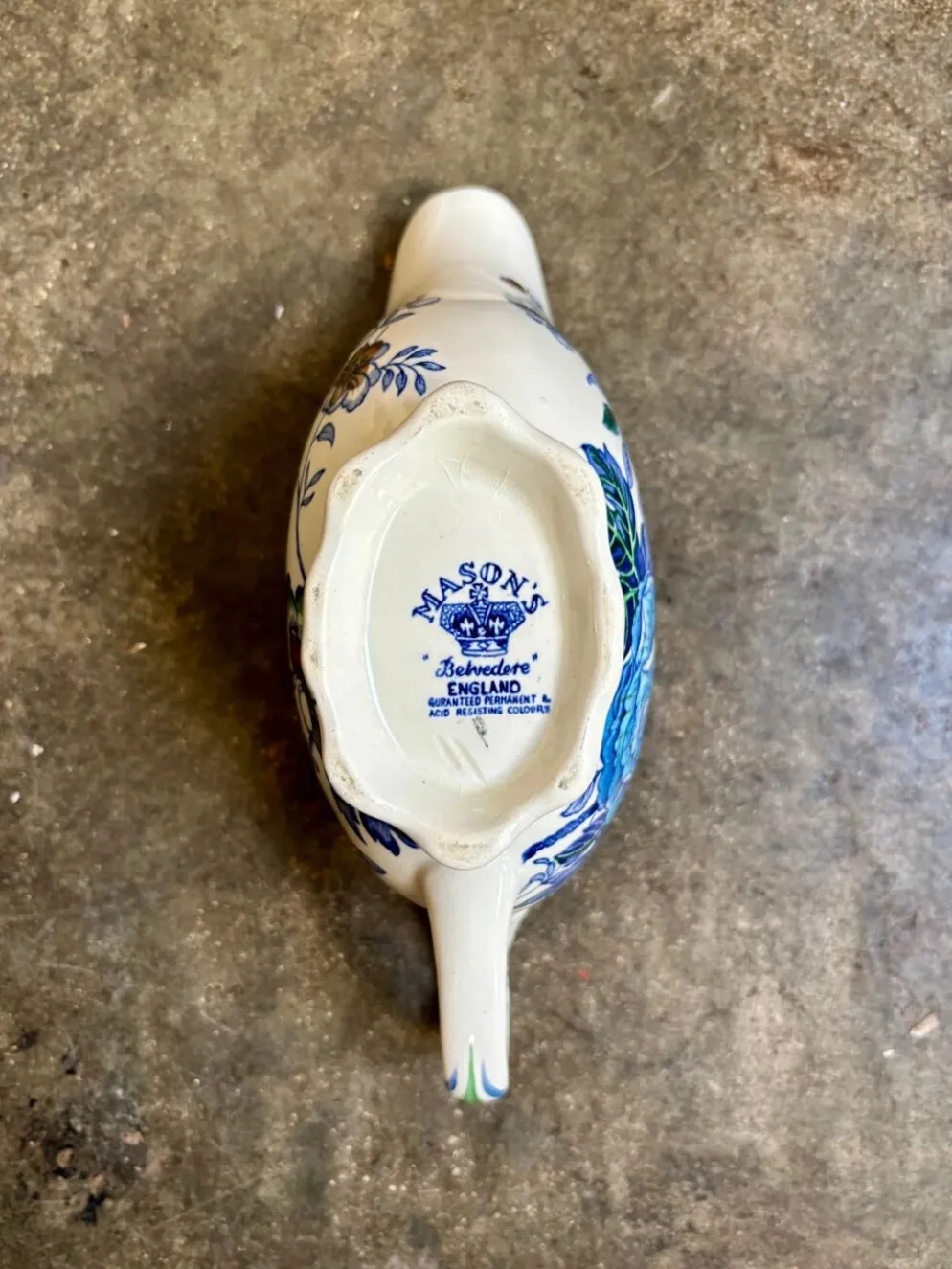 Saucière Mason's en terre de fer polychrome, service "Belvedere" - début XXème siècle