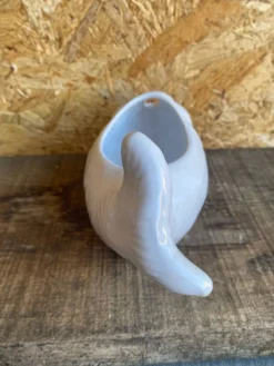 Saucière poisson ancienne bruno evrard céramique blanche france vintag