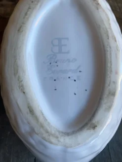 Saucière poisson ancienne bruno evrard céramique blanche france vintag