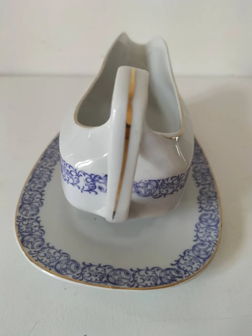 Saucière porcelaine Bavaria H.J.Co parme 1920–30